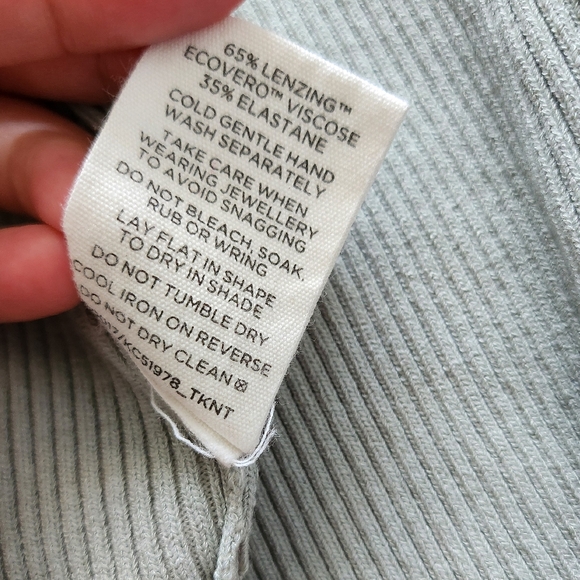 free for any purchase 💗 Glasson soft teal ribbed knit zip crop cardigan size XS - Picture 7 of 8